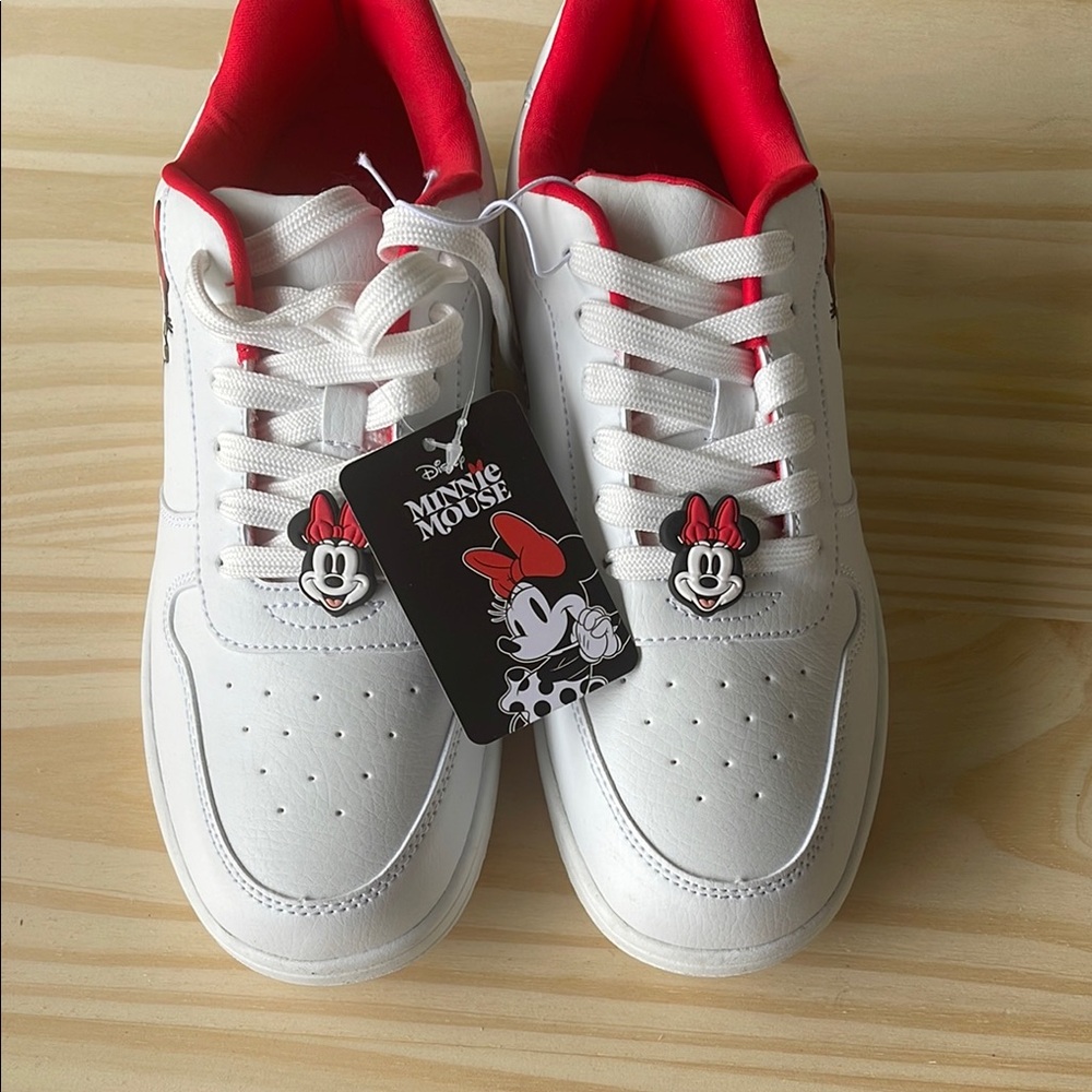 Disney White and Red Sneakers with Minnie Mouse Charm - Picture 2 of 10